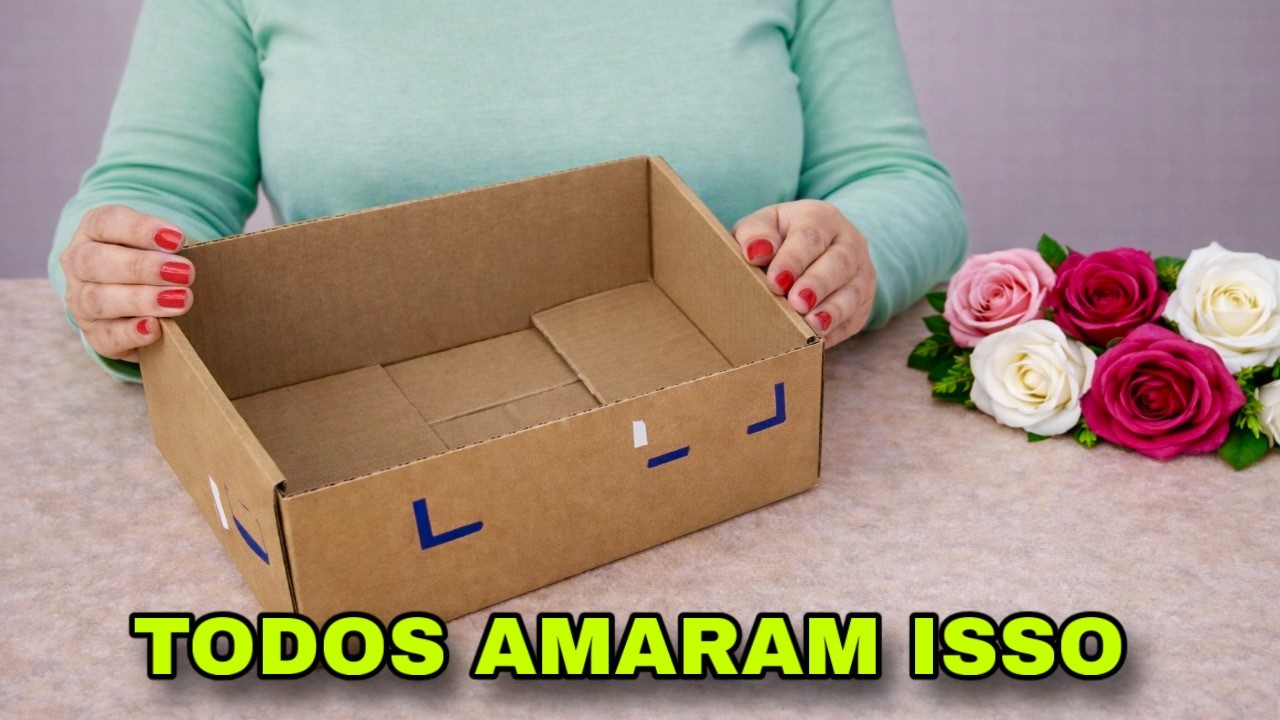 IDEIA SENSACIONAL COM CAIXA DE PAPELÃO E TECIDO  FAÇA VOCÊ MESMO #viral #compartilhe #diy