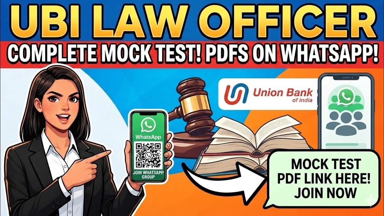 UNION BANK OF INDIA LAW OFFICER MOCK TEST || WHATSAPP NO: 9451855186 || JOIN NOW || MOCK TEST ||