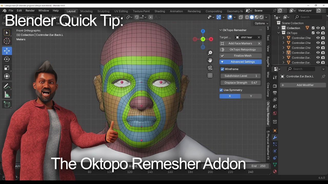 Совет по Blender: дополнение Oktopo Remesher