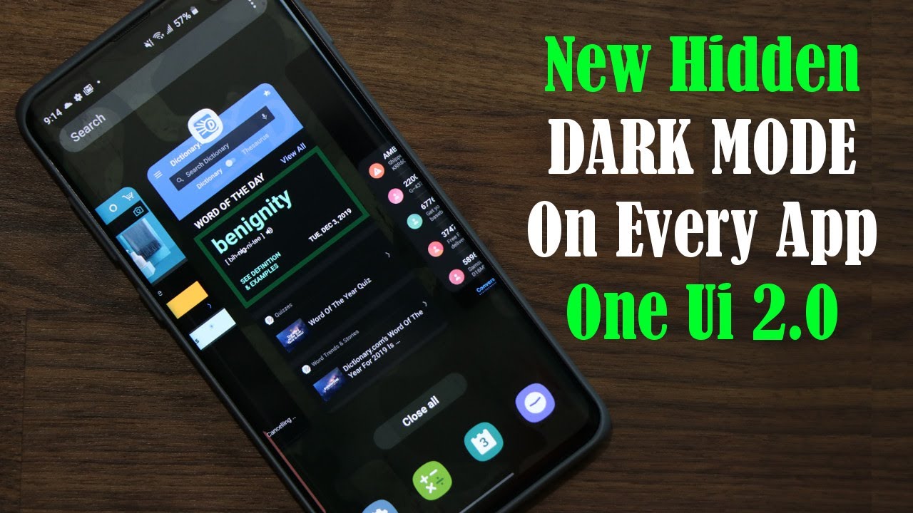 One Ui 2.0 with Android 10  - Enable Dark Mode for Every App (New Hidden Feature)