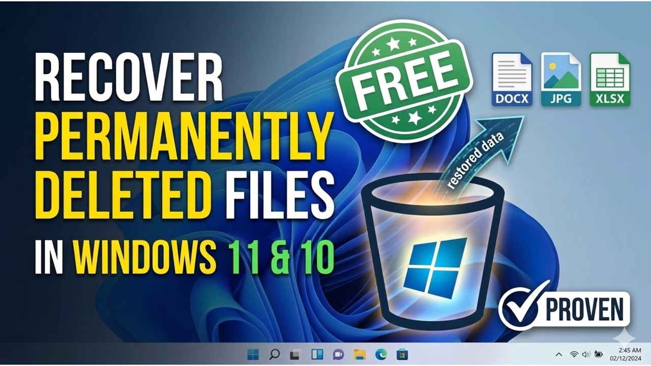 How To Recover Permanently Deleted Files in Windows 11 & 10 for Free (2026✅ )