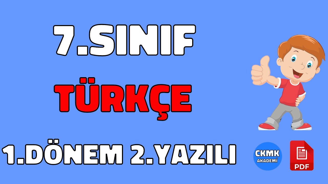 7. Sınıf TÜRKÇE 1. Dönem 2. Yazılı Soruları ve Cevapları Yeni