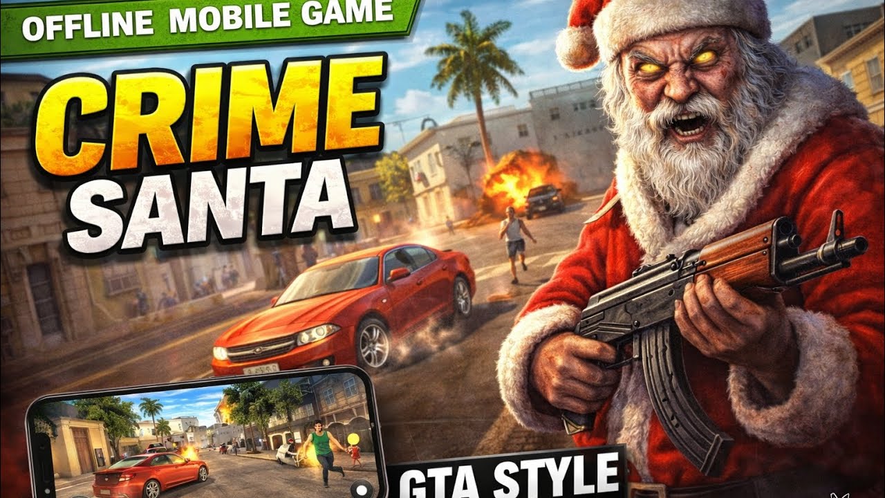 Crime Santa Gameplay Hindi 🔥 GTA Style Offline Mobile Game | Open World Action