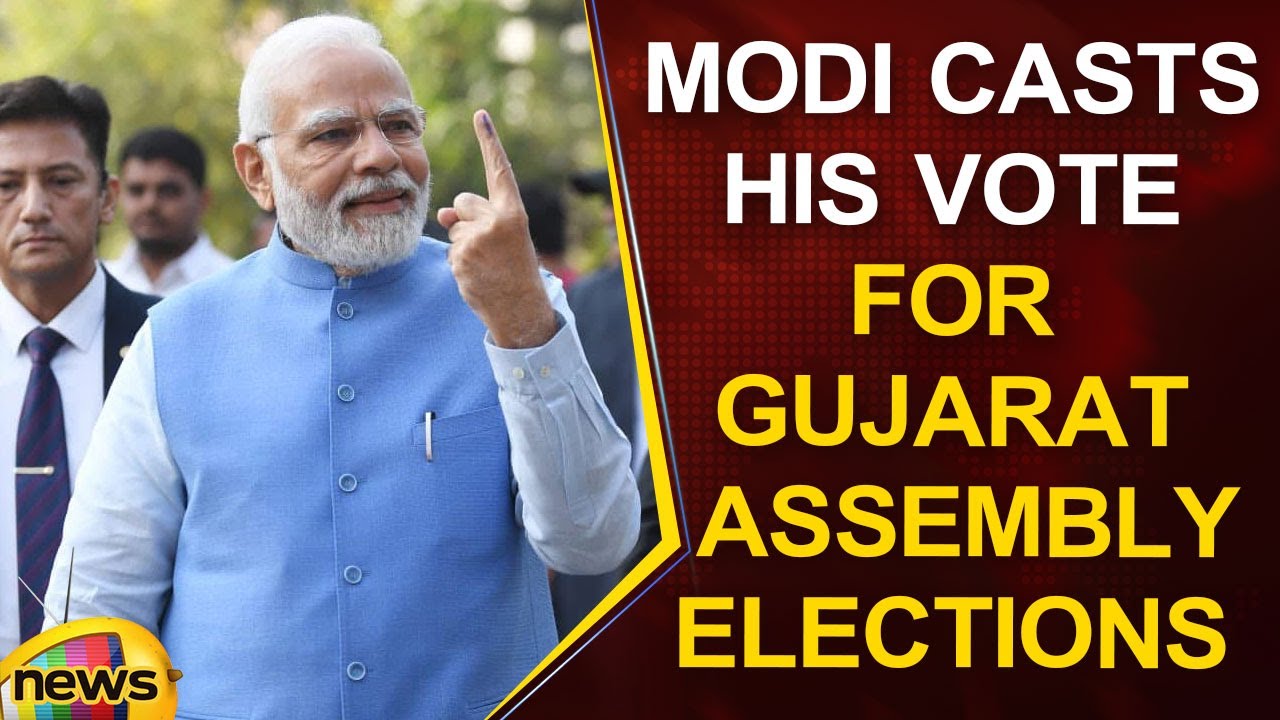 PM Modi Casts His Vote For Gujarat Assembly Elections | #GujaratElections2022 | Mango News