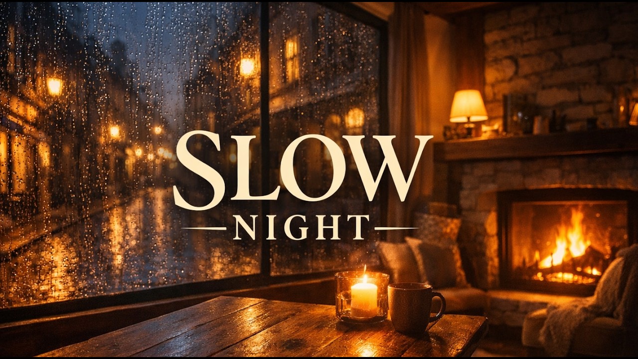 Rainy Night by the Fireplace 🌧️ | Stay Warm & Sleep Deep (2 Hours)