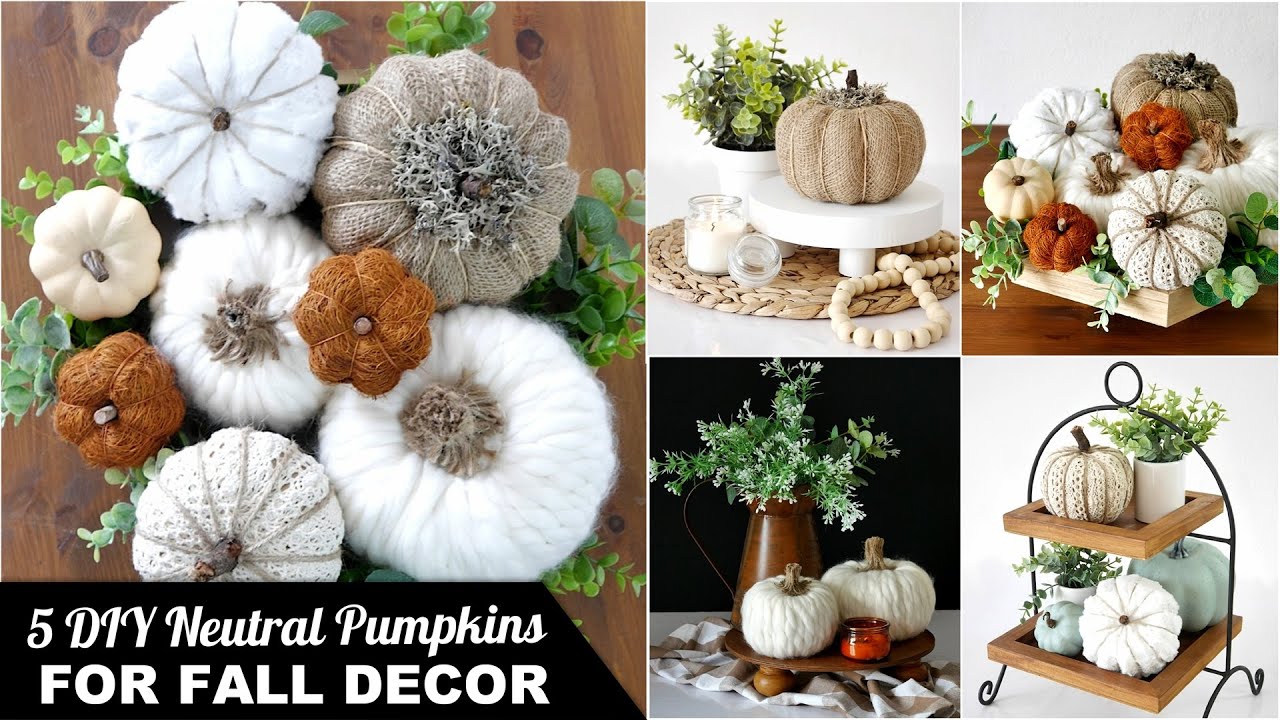 5 Stylish DIY Pumpkin Fall Decorations | High-End Neutral Pumpkins Farmhouse Fall Décor Dollar Tree