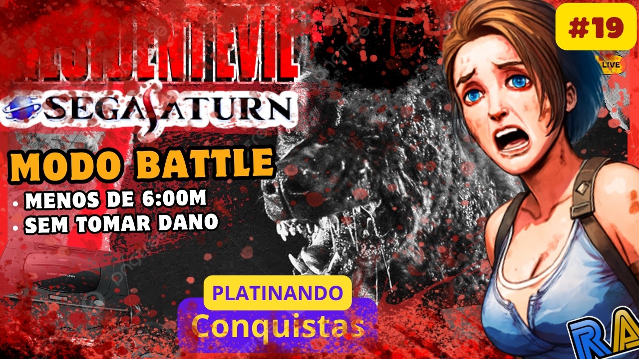 🔴Resident Evil 1 Modo BATTLE do Saturn Sem tomar dano 6 minutos #19 #retroachievements #ResidentEvil