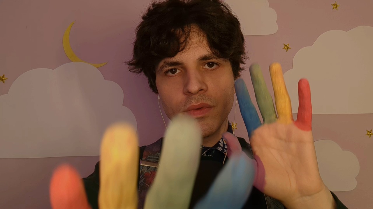 ASMR hand movements 🌈 (but they are rainbows)