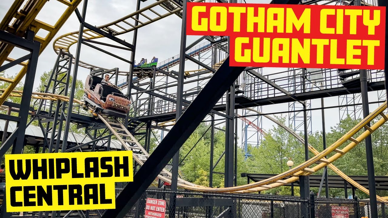 Gotham City Gauntlet at Six Flags New England FRONT SEAT *On Ride POV*