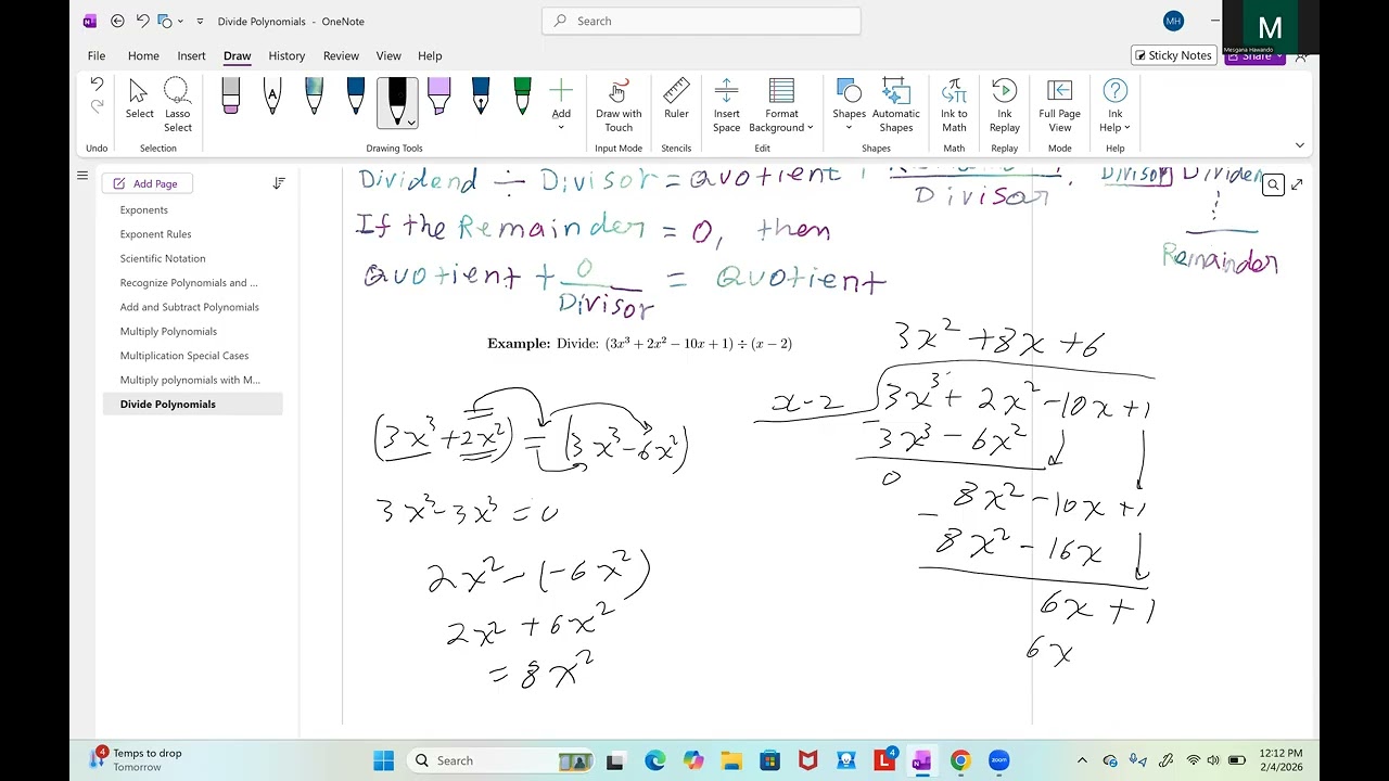 Divide Polynomials