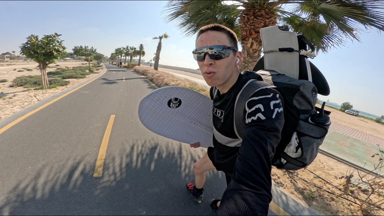 Skating across Dubai to catch the wind 🌬️ | На роликах к ветру в Дубае