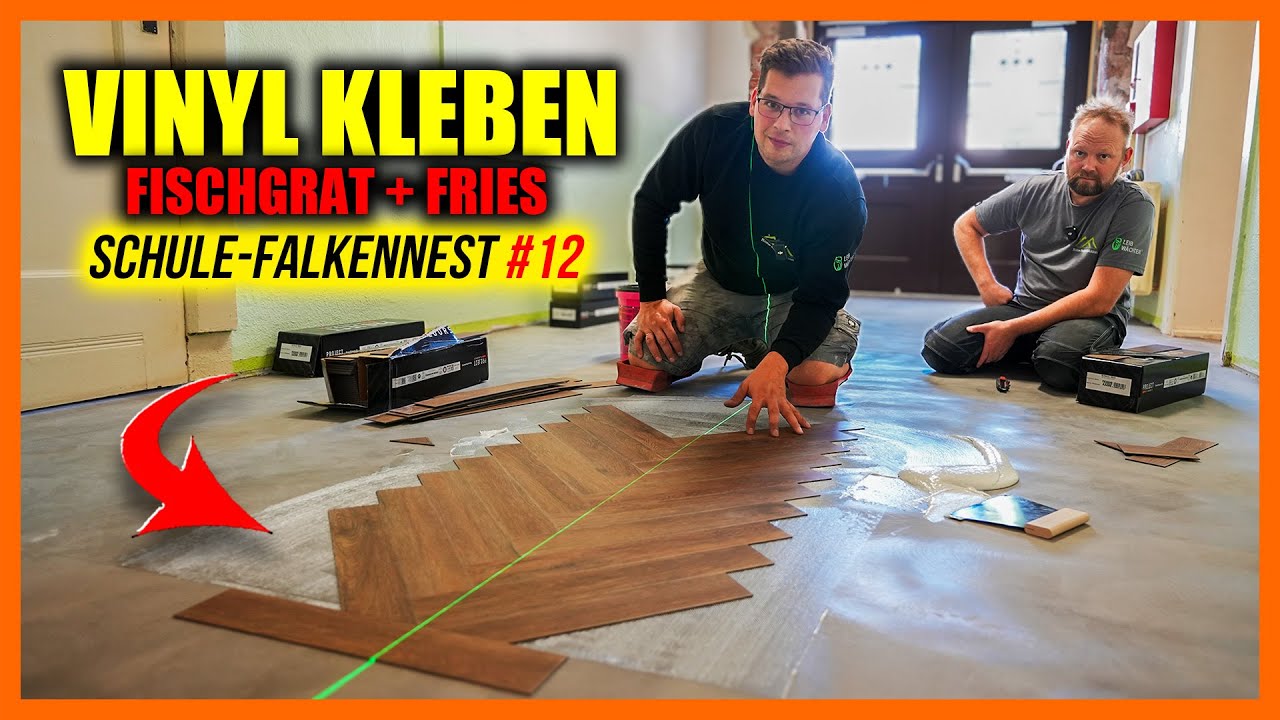 VINYL KLEBEN - Fischgrat mit Fries selber verlegen! | SCHULE-FALKENNEST #12 | Home Build Solution