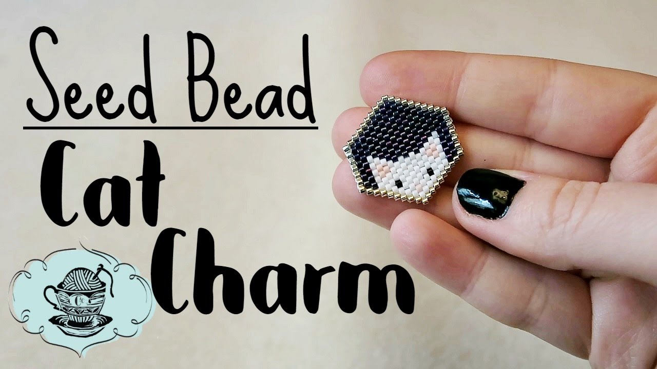 DIY Cat Charm Badge Seed Bead Brick Stitch // Bead Weaving // ¦ The Corner of Craft