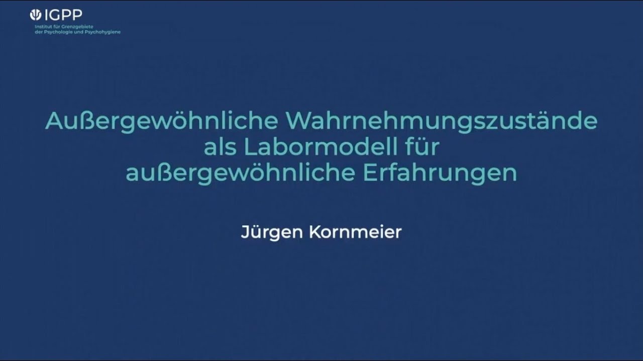Au&szlig;ergew&ouml;hnliche Wahrnehmungszust&auml;nde als Labormodell f&uuml;r au&szlig;ergew&ouml;hnliche Erfahrungen