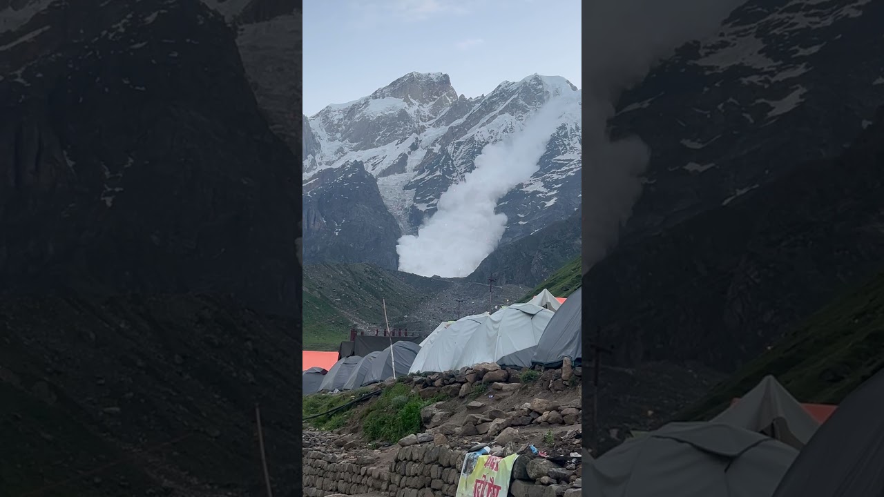 Second time Glacier slide Down #kedarnath #kedarnth #instructions #glacier #kedarnathtemple