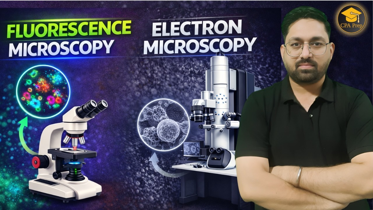 🔬 Electron Microscopy (TEM & SEM) & Fluorescence Microscopy | Important Concepts for CSIR NET