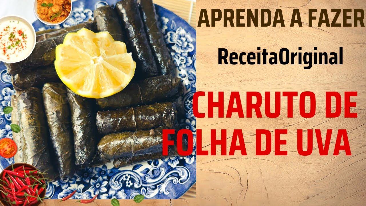 Como fazer charuto com folha de uva super f&aacute;cil (Yabrak) Receita s&iacute;ria #comidaarabe #receitaarabe
