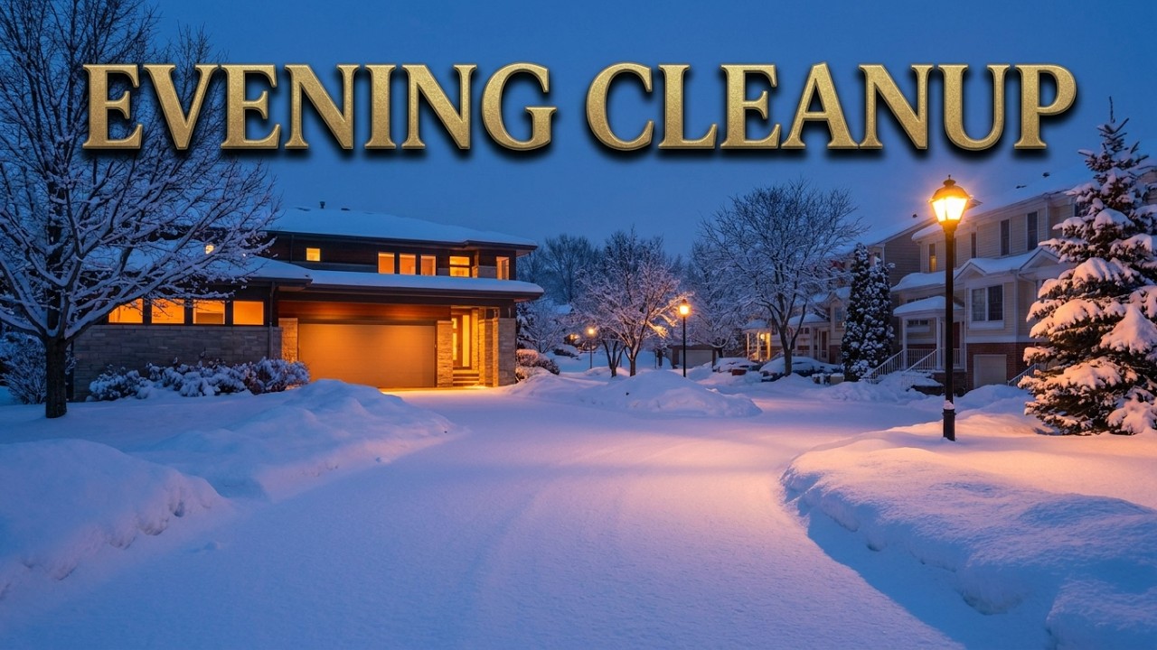 Evening snow cleanup