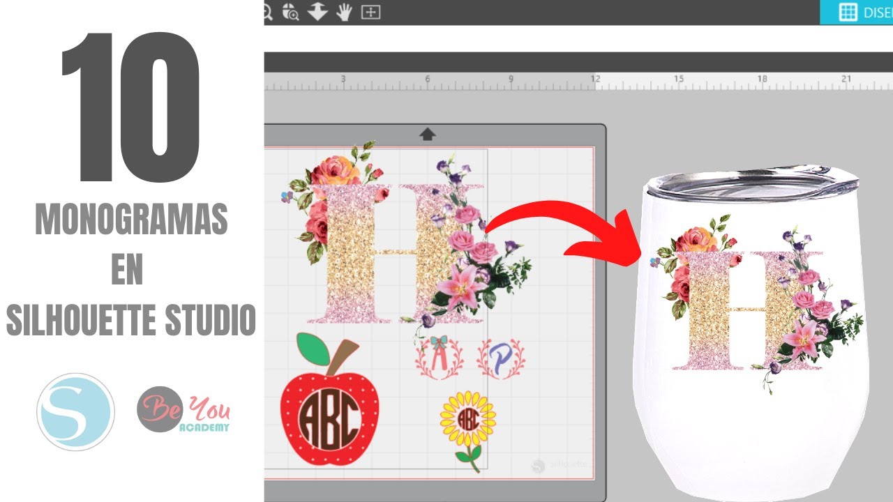 COMO CREAR 10 #MONOGRAMAS DISTINTOS EN SILHOUETTE STUDIO | DIY