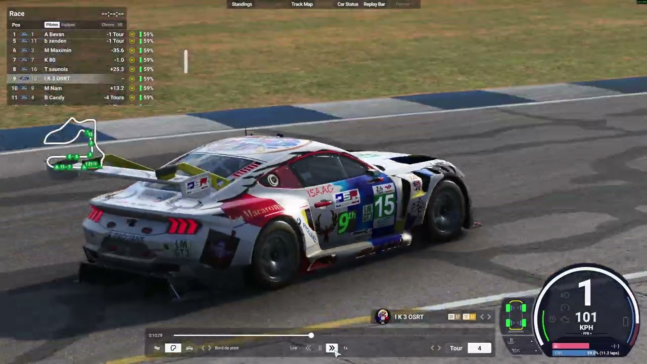 Embarquez avec moi. Circuit de SEBRING - LMU - Pc 6 T598 et roue hypercar