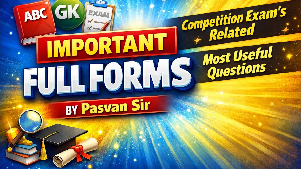 IMPORTANT FULL FORM ll BY Pasvan Sir ll #governmentjob #education #pasvansir #fullform #punjabpolice