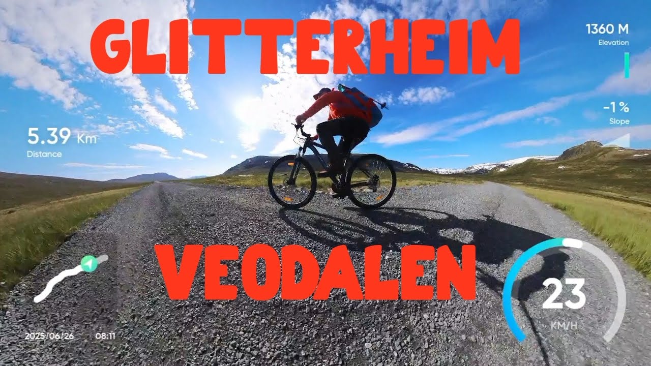 Bike ride between DNT Glitterheim and Veodalen parking lot.