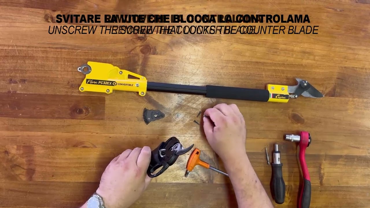 Tutorial: montaggio della forbice elettrica Flora sulla prolunga