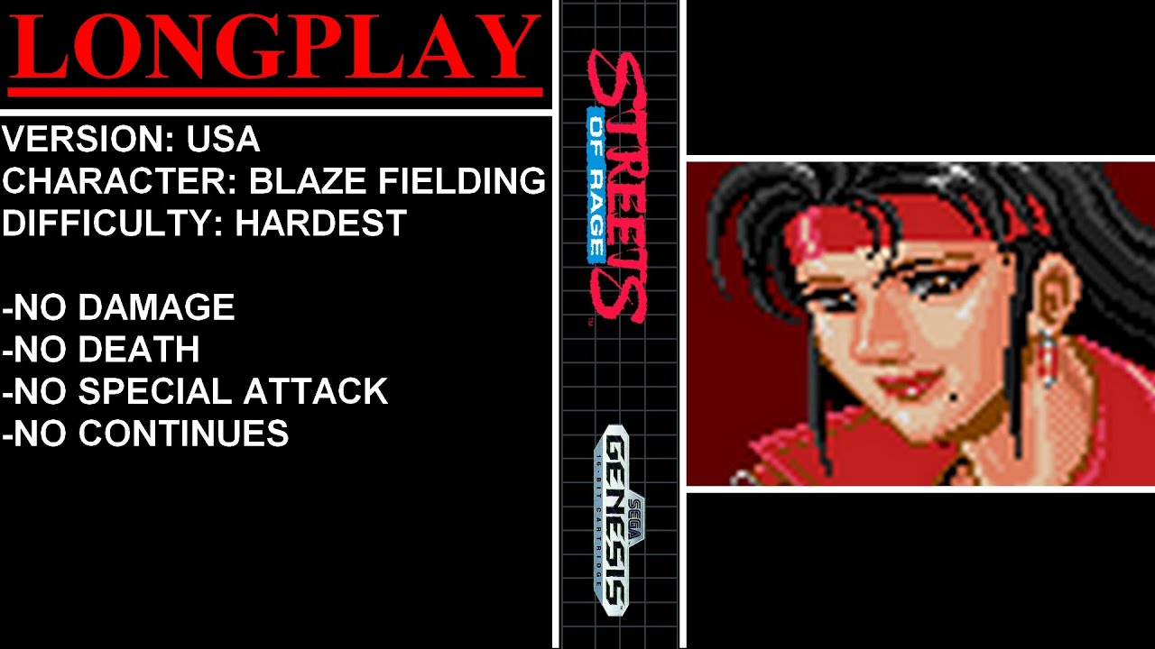 Streets of Rage [USA] (Sega Genesis) - (Longplay - Blaze Fielding | Hardest Difficulty)