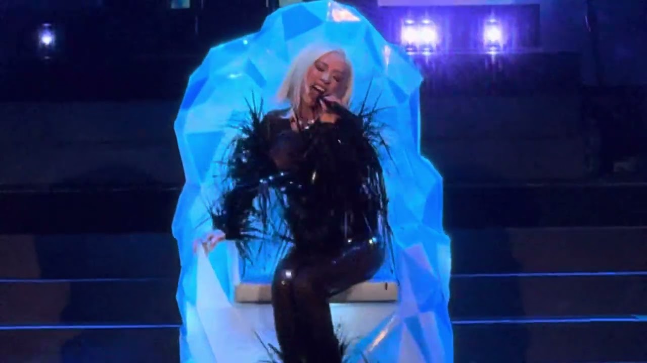Christina Aguilera performs Diamonds Are Forever at The Voltaire in Las Vegas on 2/10/24.
