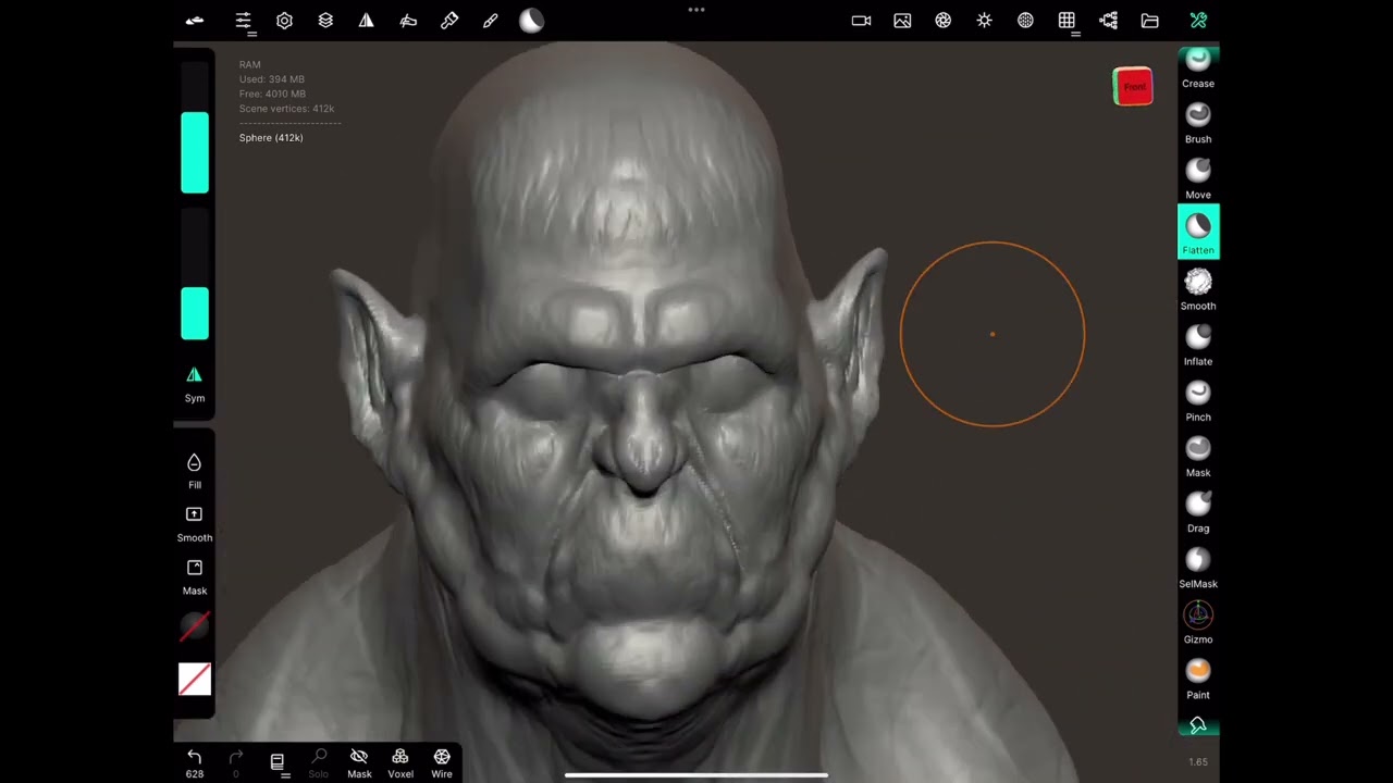 Orc sculpt in Nomad