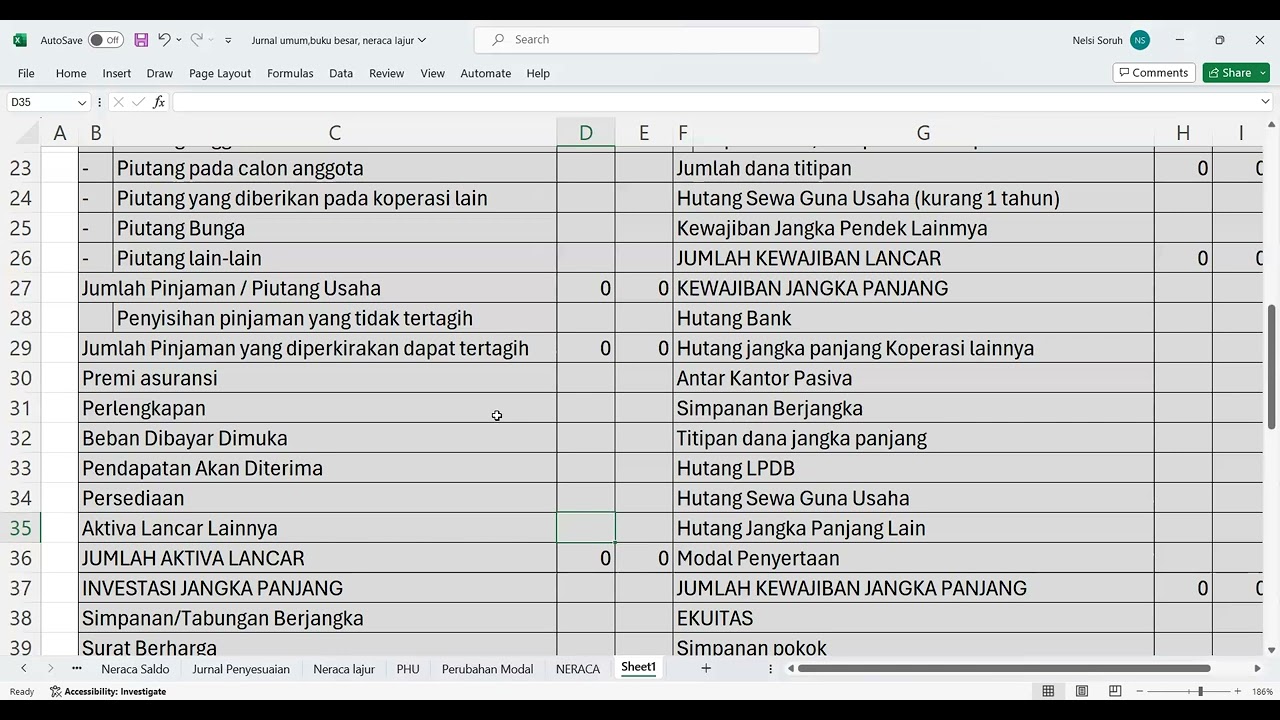 Akun-Akun dalam Neraca Koperasi Simpan Pinjam