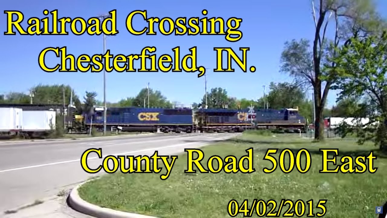 Railroad Crossing: County Road 500 East, Chesterfield, IN. CSX Main Tracks 1&2