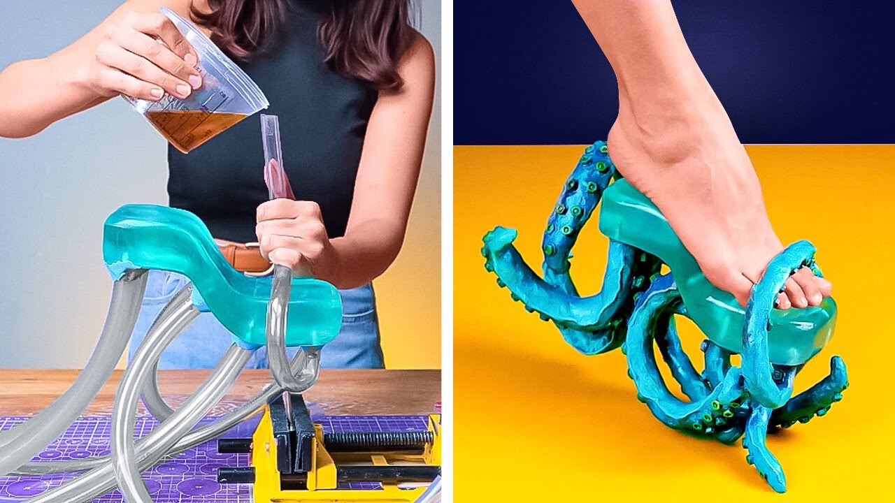 Is it an Octopus on her Foot? Fantastic DIY shoe Crafts and Hacks