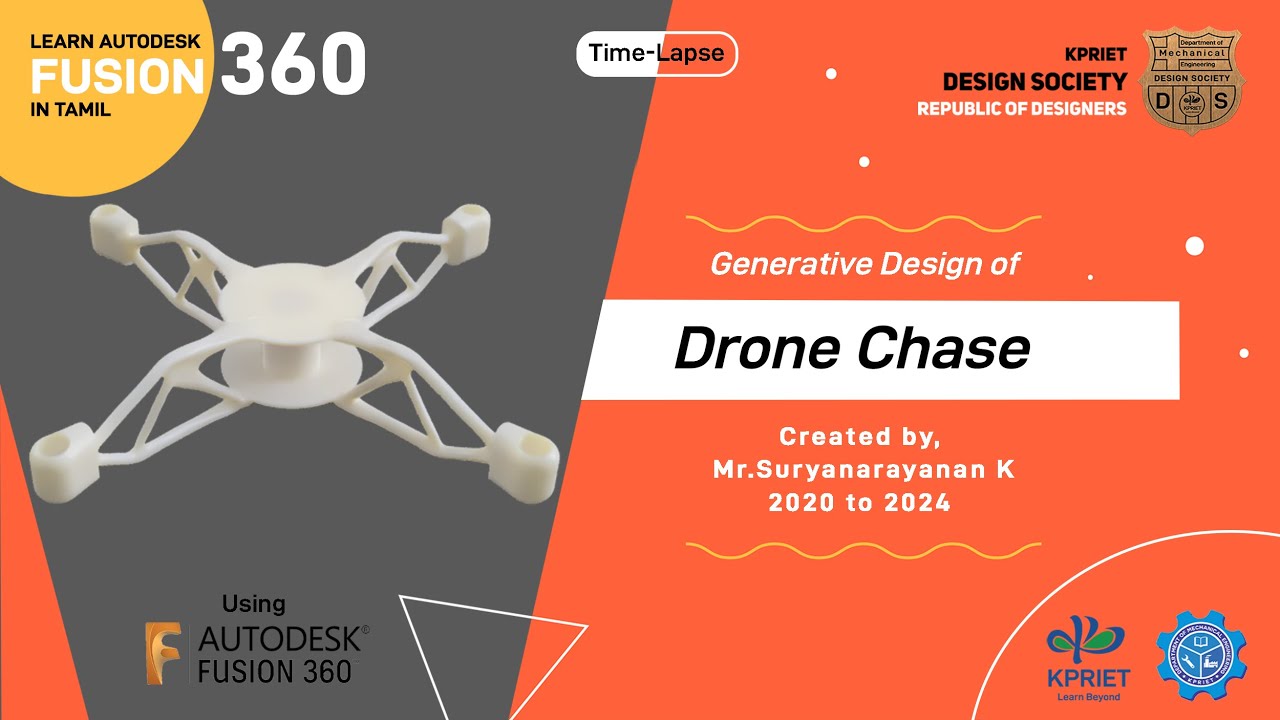 How to design a “Drone Chase” (Generative Design), using Fusion 360 | In Tamil
