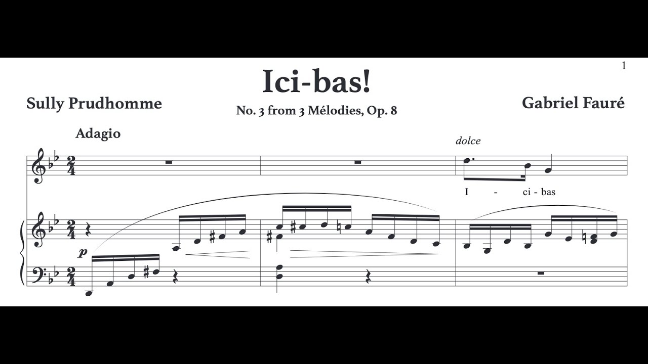 Ici-bas! (G Minor) by Gabriel Fauré, Piano Accompaniment. Piano Accompaniment