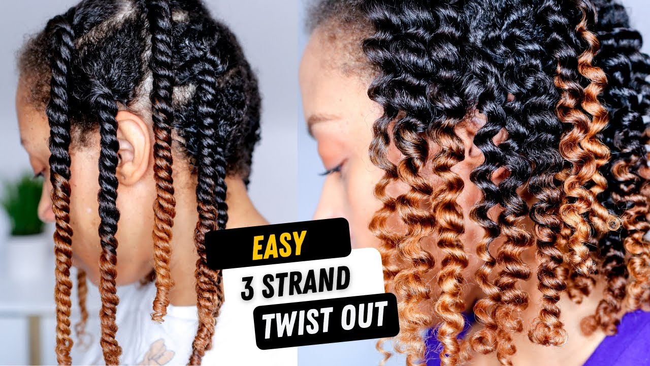 How To | Juicy Three Strand Twist Out | Quick Hairstyles On Natural Hair