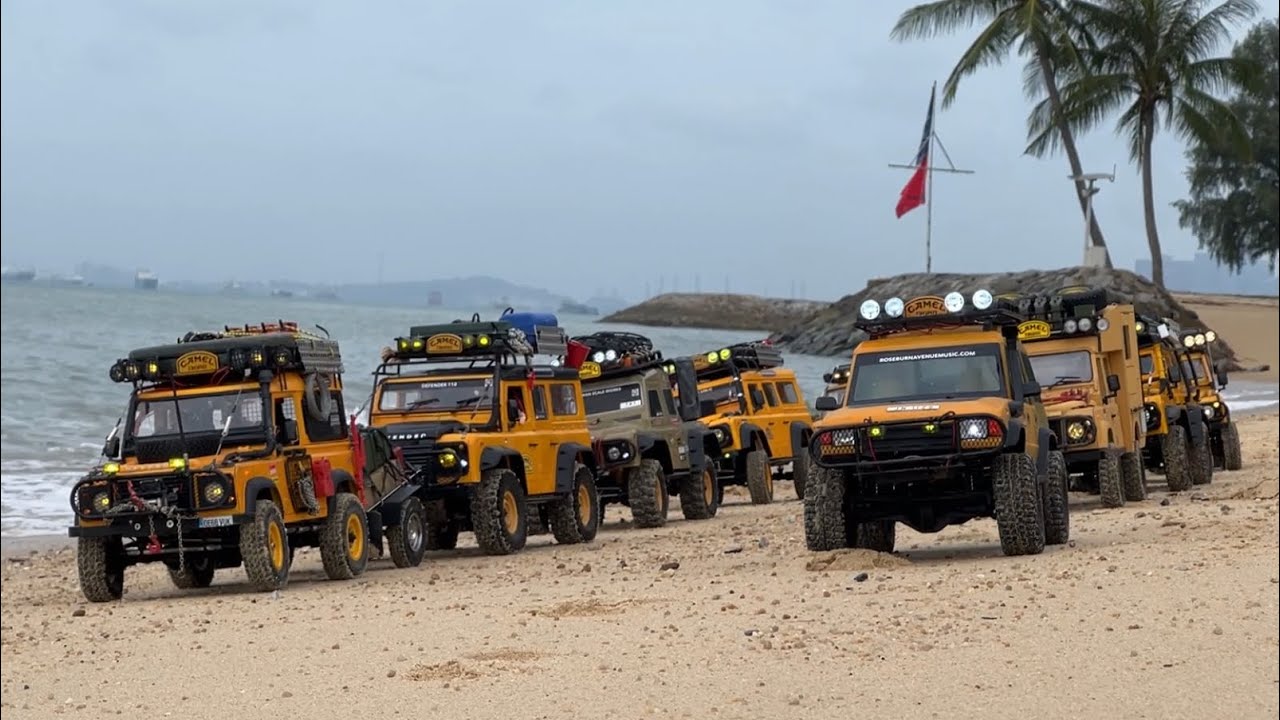 Singapore RC Camel Trophy Beach Crawling Session D90 D110 Range Rover Discovery RC Crawler Extreme