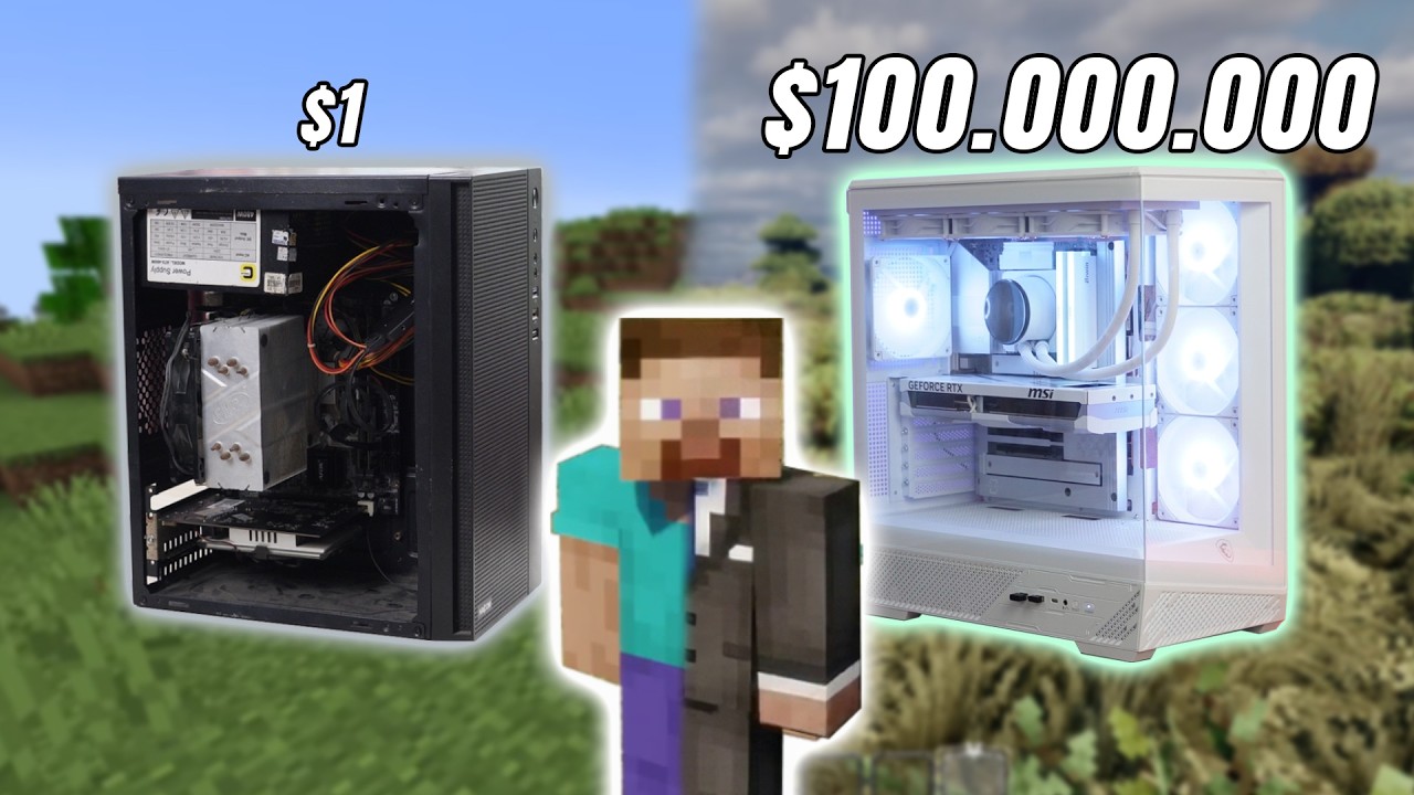 pc 1 triệu và pc 100 triệu, chơi minecraft