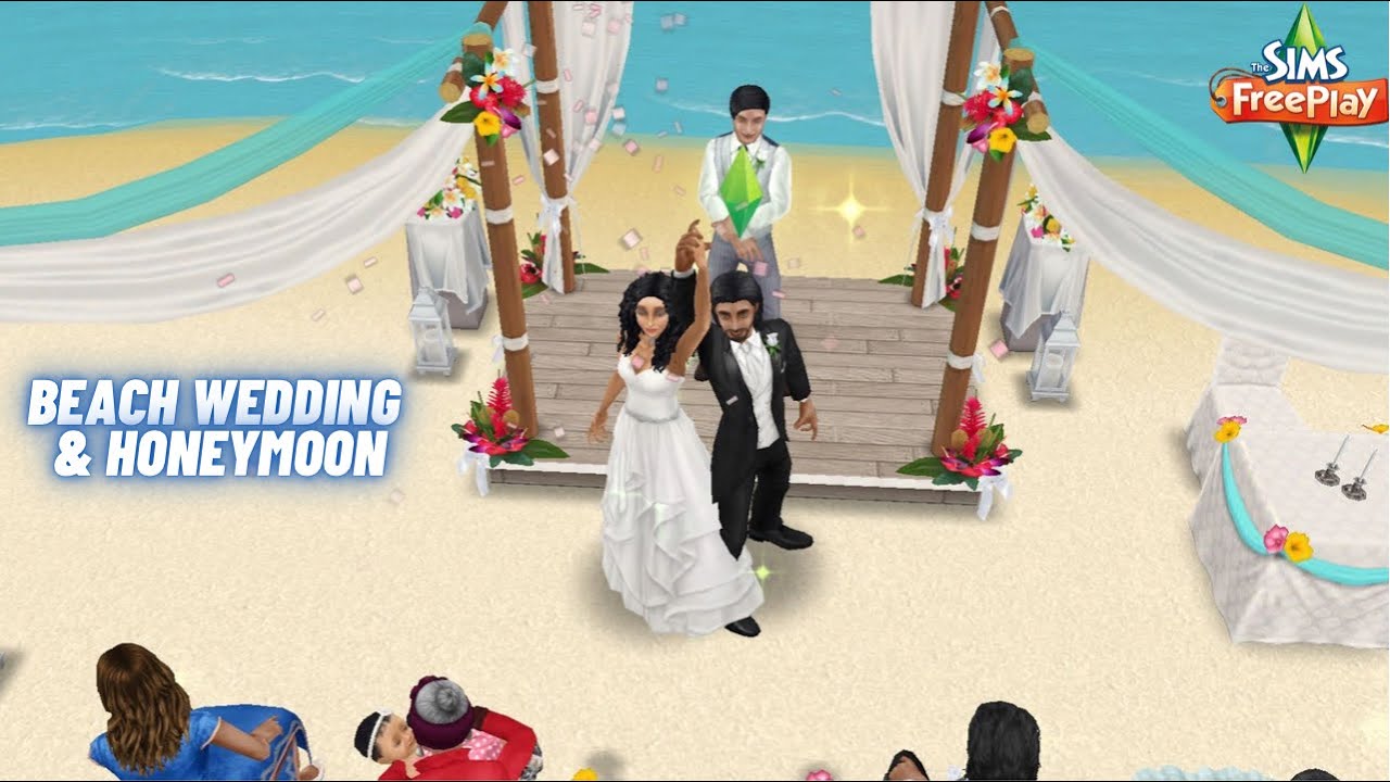 Beach Wedding & Tropical Honeymoon 💗 | The Sims Freeplay