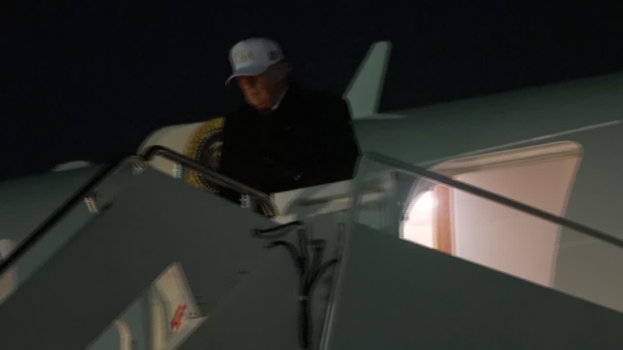 Donald Trump lands at Joint Base Andrews after Florida trip
