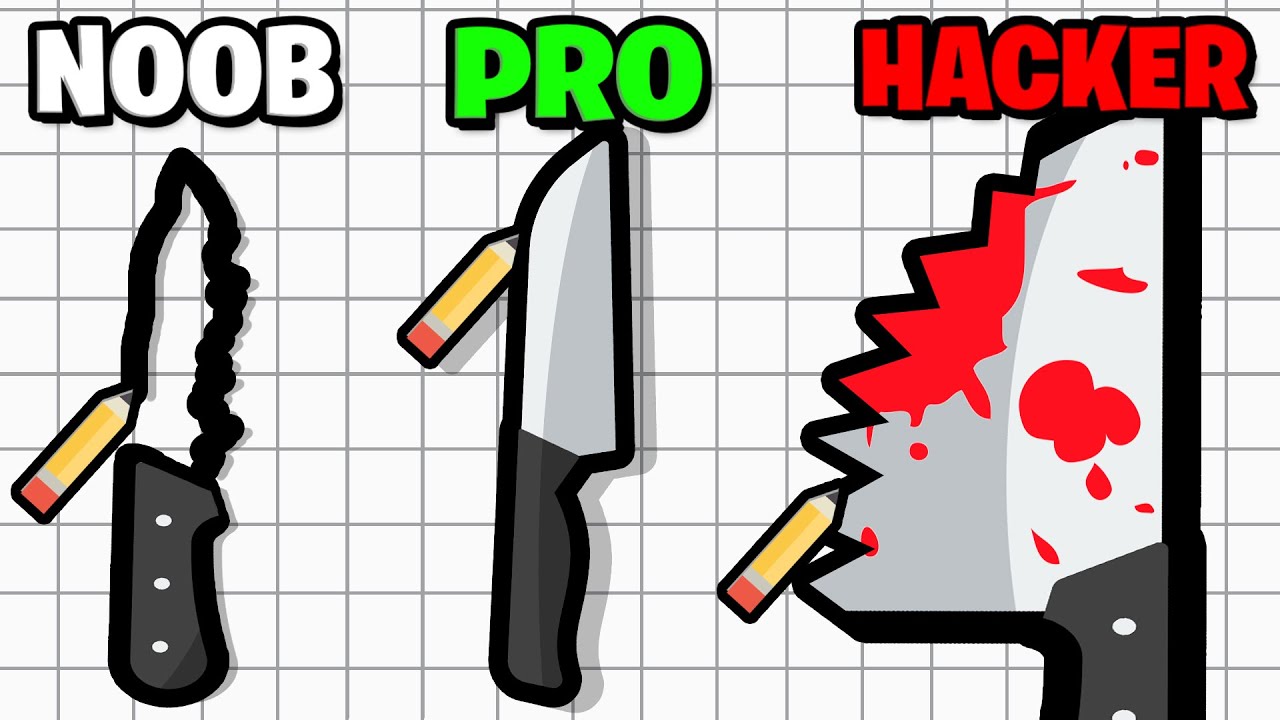 DESSINE UN COUTEAU EN 5 MINUTES POUR LE NIVEAU MAXIMAL !!