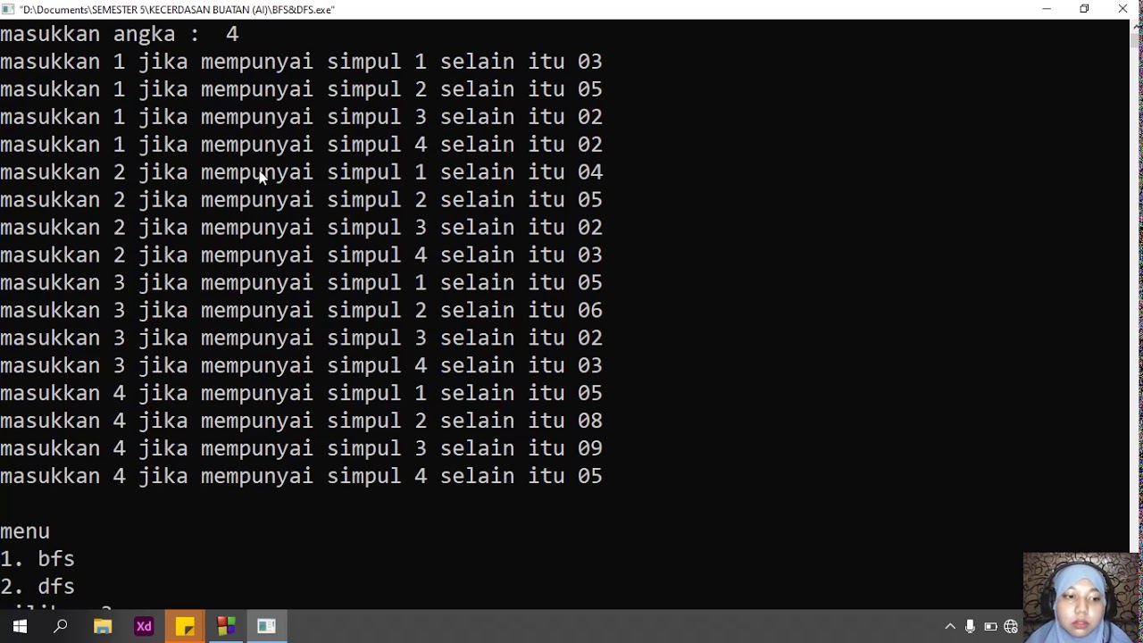 Implementasi BFS, DFS, DFS kedalam Interkatif, Pencarian dua arah
