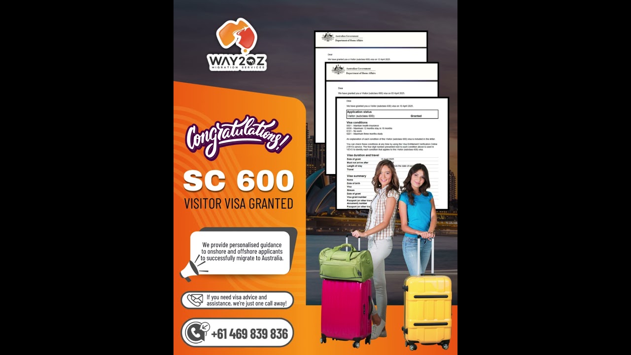 𝐀𝐧𝐨𝐭𝐡𝐞𝐫 𝐒𝐂 600 𝐕𝐢𝐬𝐢𝐭𝐨𝐫 𝐕𝐢𝐬𝐚 𝐆𝐑𝐀𝐍𝐓𝐄𝐃! ✈️🇦🇺