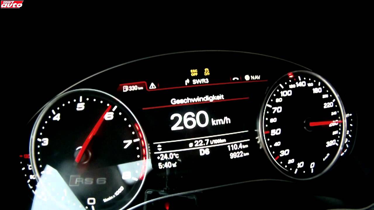 2013 Audi RS6 0-313 km/h top speed acceleration