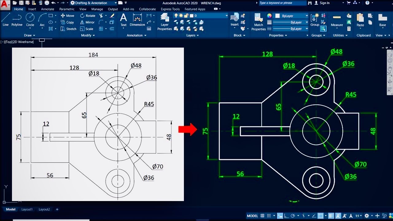 AutoCAD Practice Drawings For Mechanical Engineers in Hindi