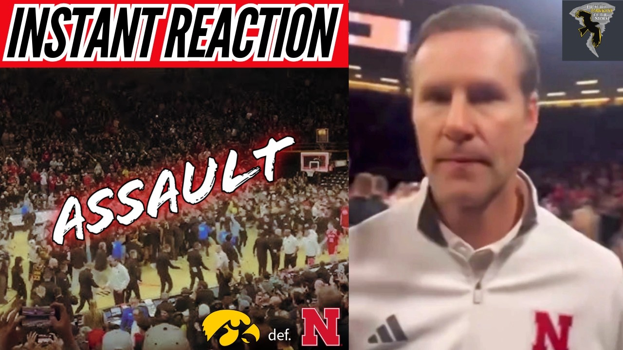 INSTANT REACTION: Fred Hoiberg takes SWING at a fan's phone after Iowa's upset win over #9 Nebraska