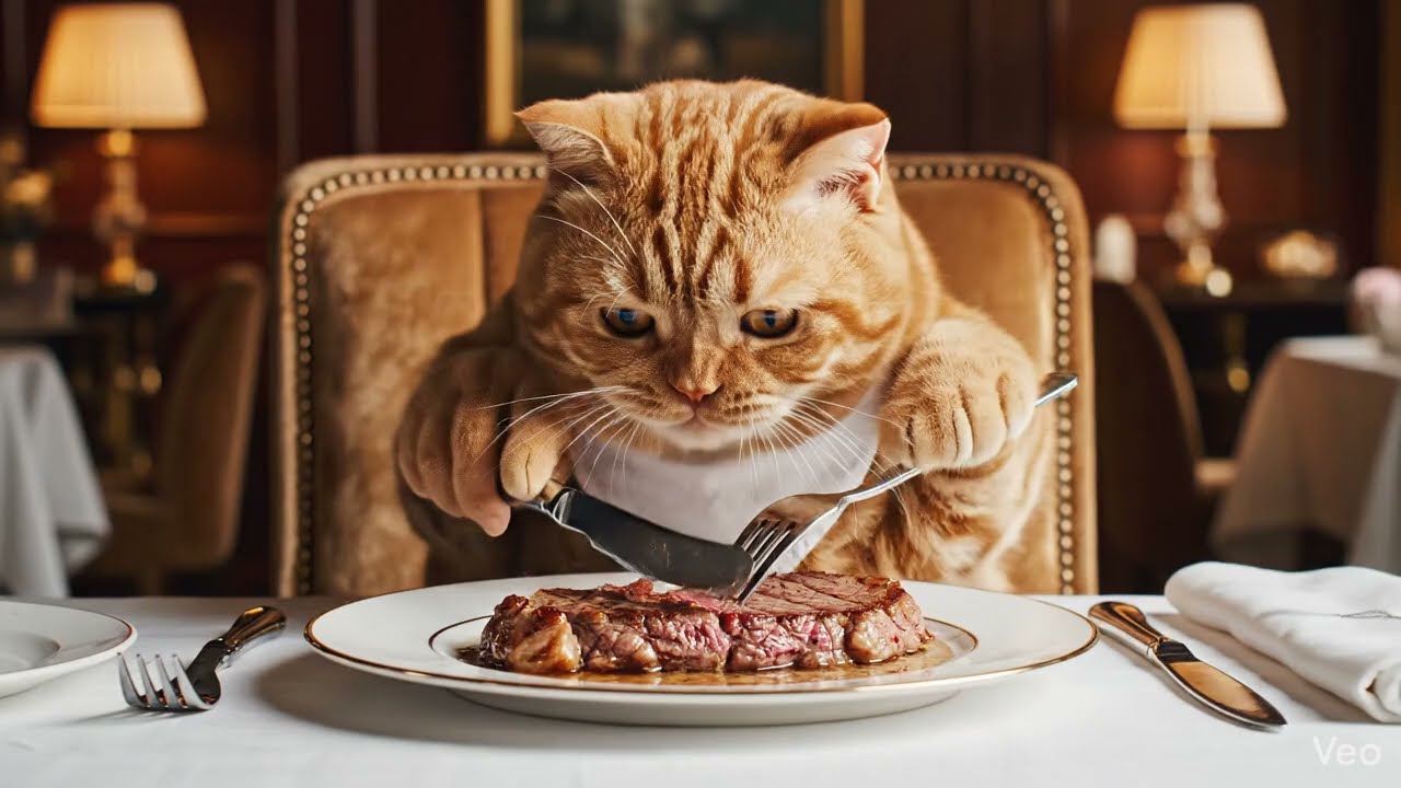Your orange cat thinks he's Gordon Ramsay 🐱🥩