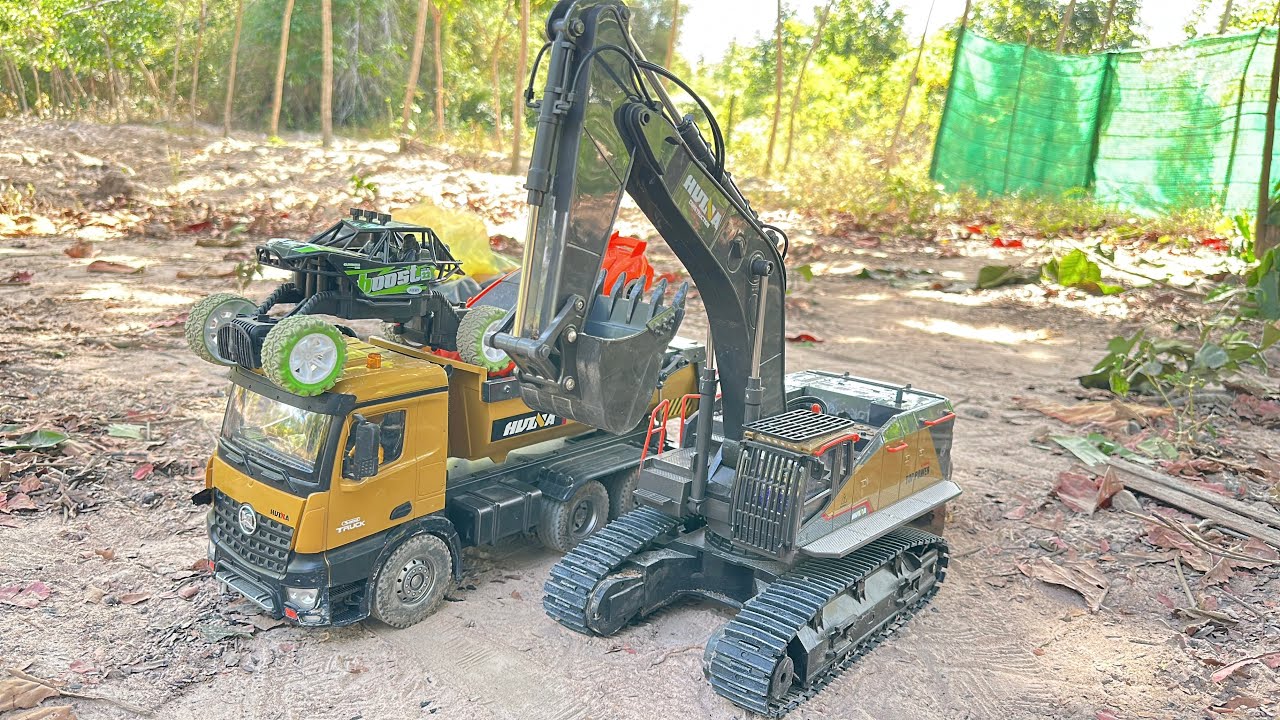 HUINA Tow truck Lamborghini, Police car and off road car 🚗 🚙🏎️🚓🚔
