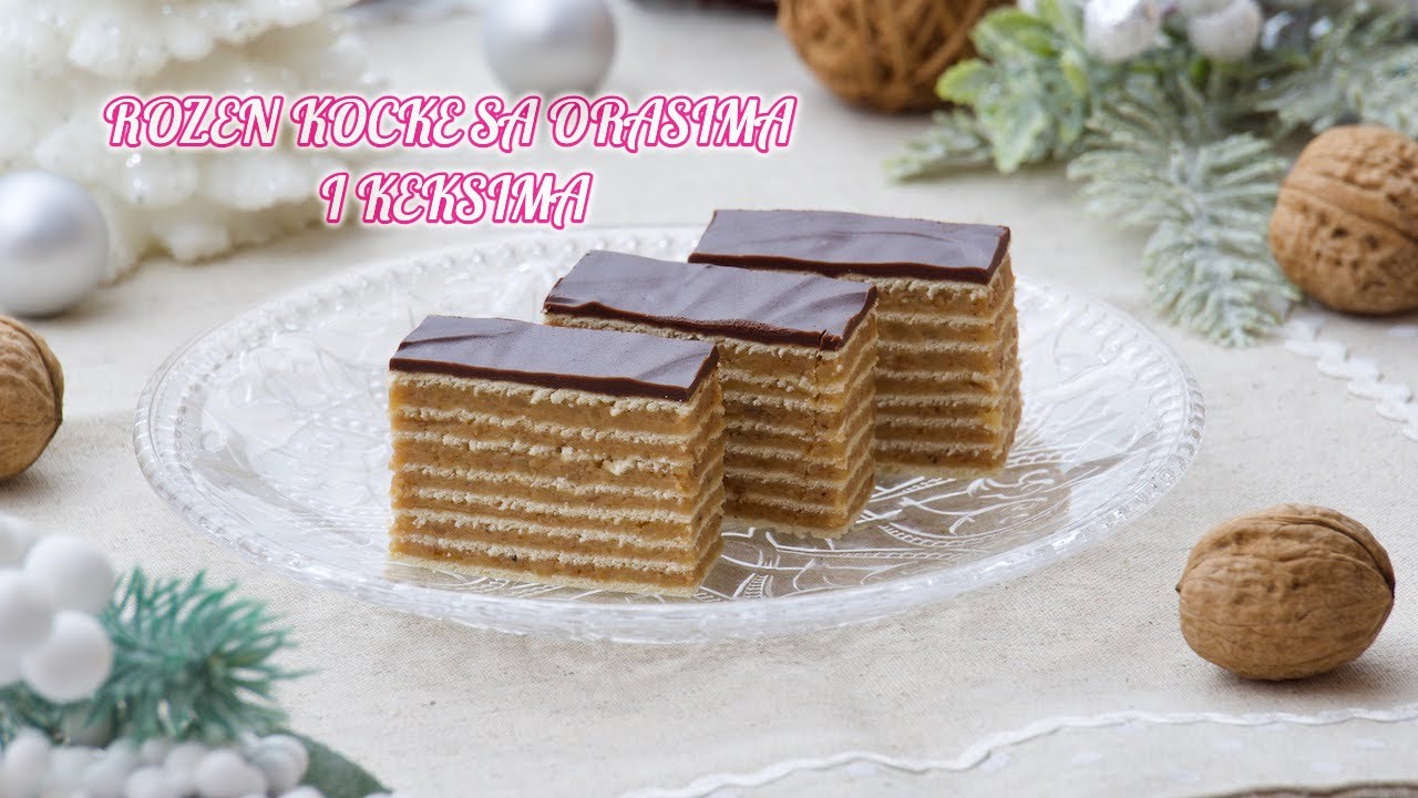 BOŽIĆNI KOLAČI koji se tope u ustima! - ROZEN KOCKE sa orasima i keksima • ReciPeci Sandre Gašparić