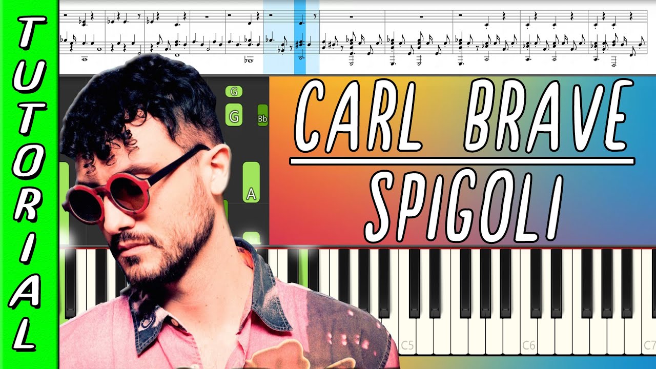 Carl Brave - Spigoli ft. tha Supreme, Mara Sattei || Tutorial al Piano con Testo